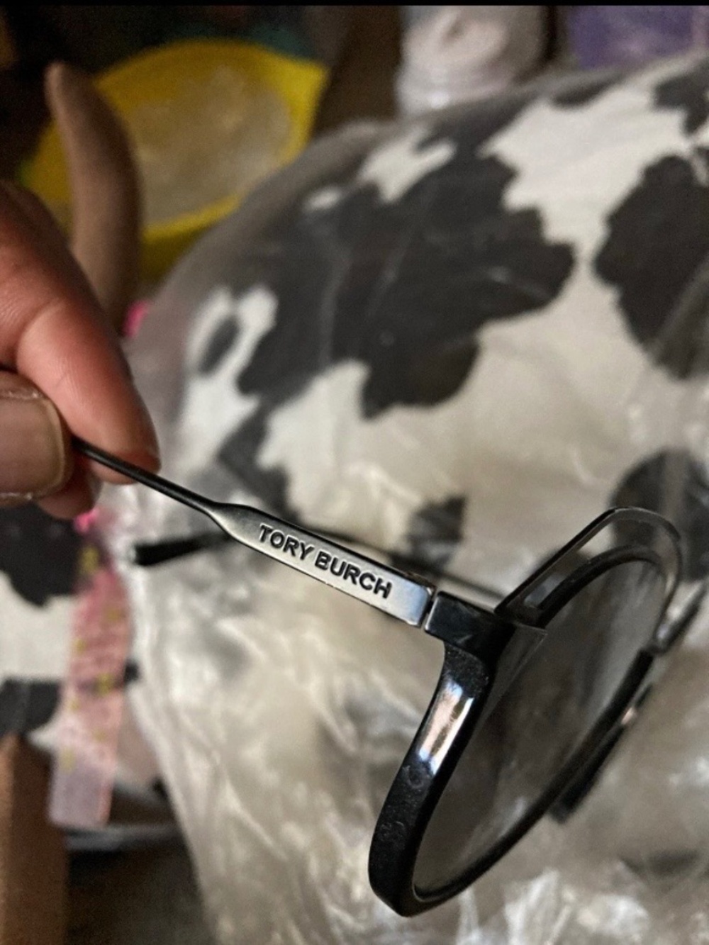 Tory Burch Women's Black Round Plastic Eyeglasses Frames Solid Pattern